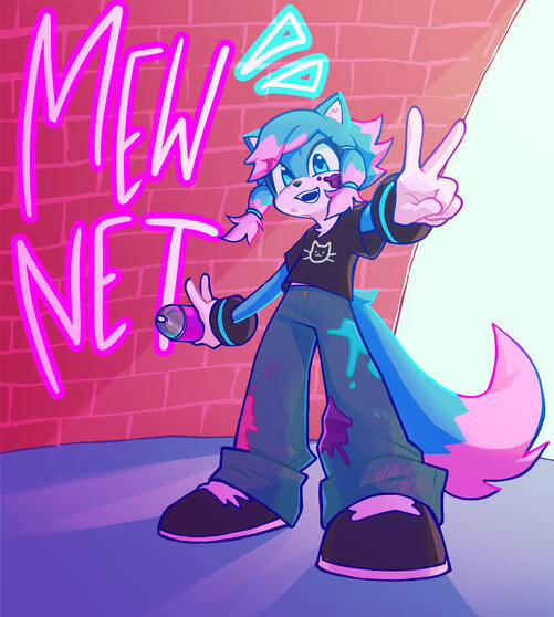 artfight attack of MewtinyCat&#39;s oc mewnet https://artfight.net/attack/4496176.mewnet