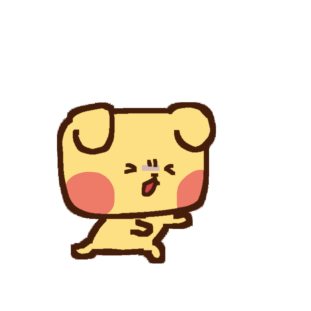 looping gif of my oc clover, running in a panic