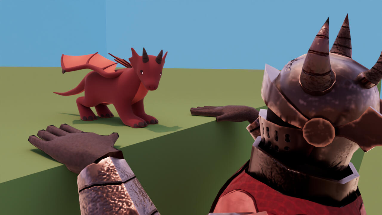 shot from model showcase pt. 2 with sir siegfried and his dragon