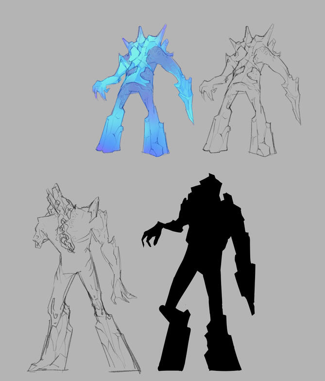 crystal zombie concept sketches